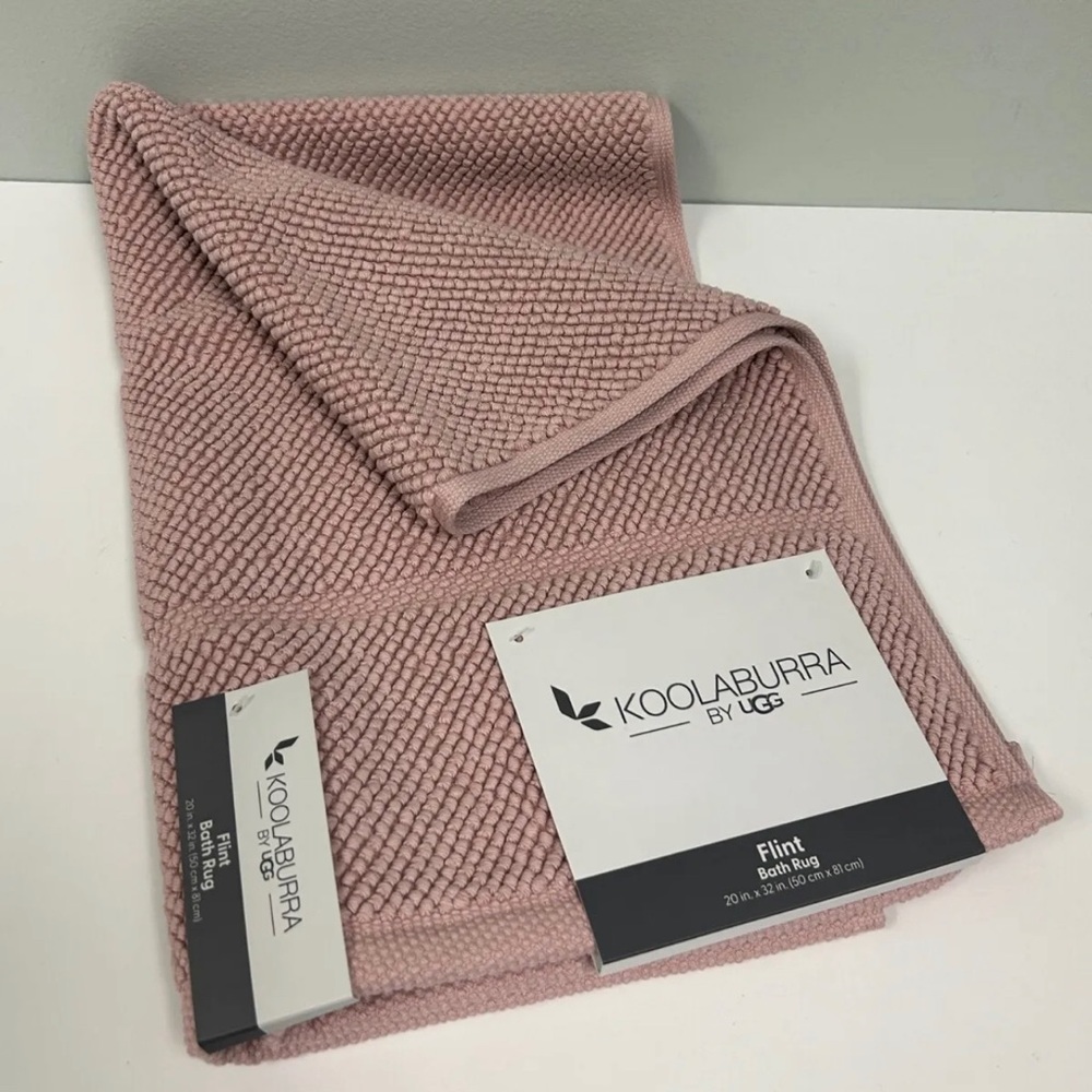 KOOLABURRA BY UGG Flint Bath Rug-COTTON-REVERSIBLE OEKO-TEX Sepia Rose 20x32”